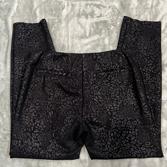 Black Leopard Patterned Straight Leg Pants - Picture 6 of 7